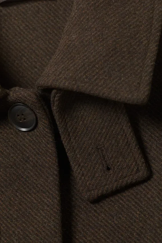 Long Oversized Wool-Blend Coat – Dark Brown Long Oversized Wool-Blend Coat – Dark Brown