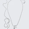 Long Ring Chain Necklace – Silver Long Ring Chain Necklace – Silver