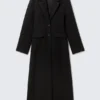 Long Single-Breasted Slim Fit Coat – Black Long Single-Breasted Slim Fit Coat – Black
