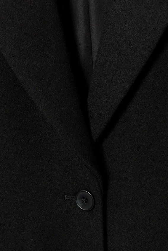 Long Single-Breasted Slim Fit Coat – Black Long Single-Breasted Slim Fit Coat – Black