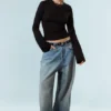 Long Sleeve Cotton Top – Black Long Sleeve Cotton Top – Black