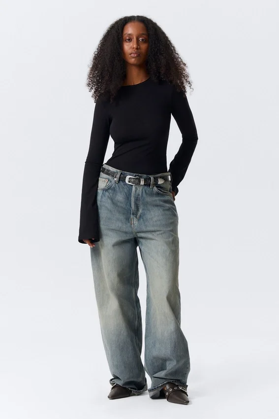 Long Sleeve Cotton Top – Black Long Sleeve Cotton Top – Black
