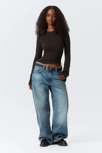 Long Sleeve Cotton Top – Dark Brown