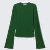 Long Sleeve Cotton Top – Dark Green Long Sleeve Cotton Top – Dark Green