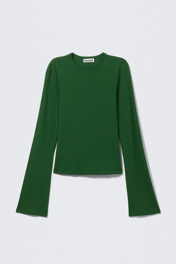 Long Sleeve Cotton Top – Dark Green Long Sleeve Cotton Top – Dark Green
