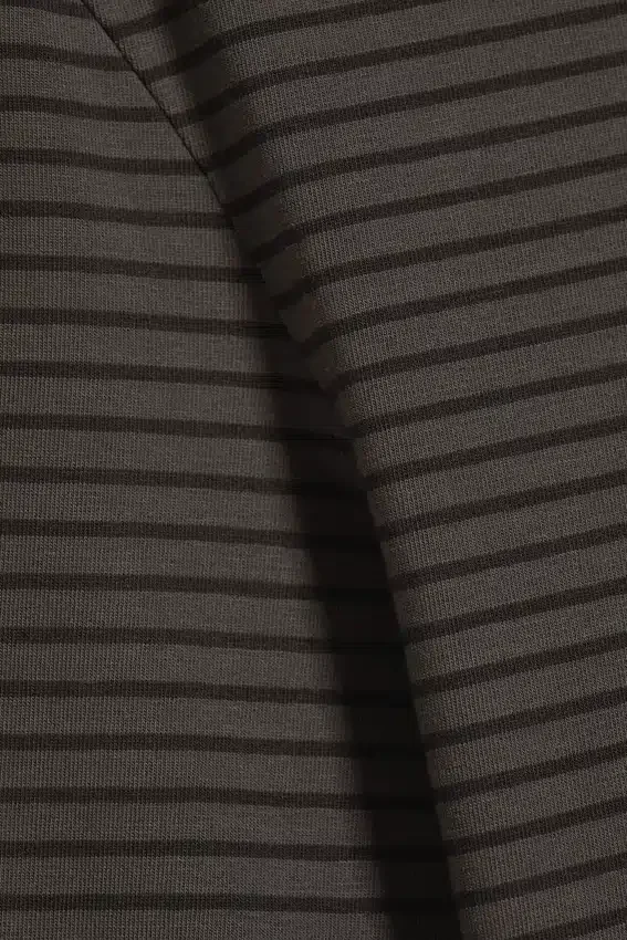 Long Sleeve Cotton Top – Dark Grey Stripe Long Sleeve Cotton Top – Dark Grey Stripe