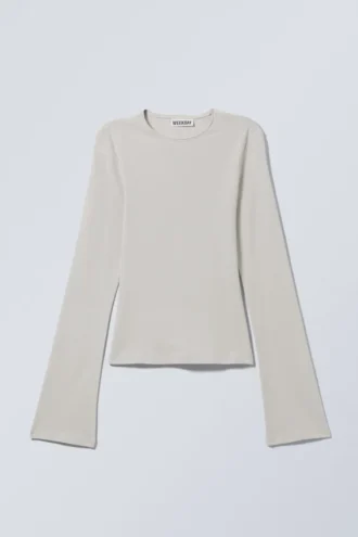 Long Sleeve Cotton Top – Ecru