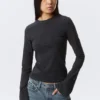 Long Sleeve Cotton Top – Striped Dark Blue Long Sleeve Cotton Top – Striped Dark Blue