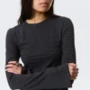 Long Sleeve Cotton Top – Striped Dark Blue Long Sleeve Cotton Top – Striped Dark Blue