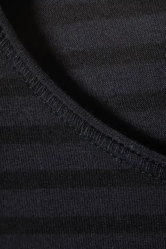 Long Sleeve Cotton Top – Striped Dark Blue Long Sleeve Cotton Top – Striped Dark Blue