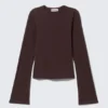 Long Sleeve Cotton Top – Striped Dark Red Long Sleeve Cotton Top – Striped Dark Red