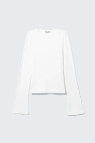 Long Sleeve Cotton Top – White