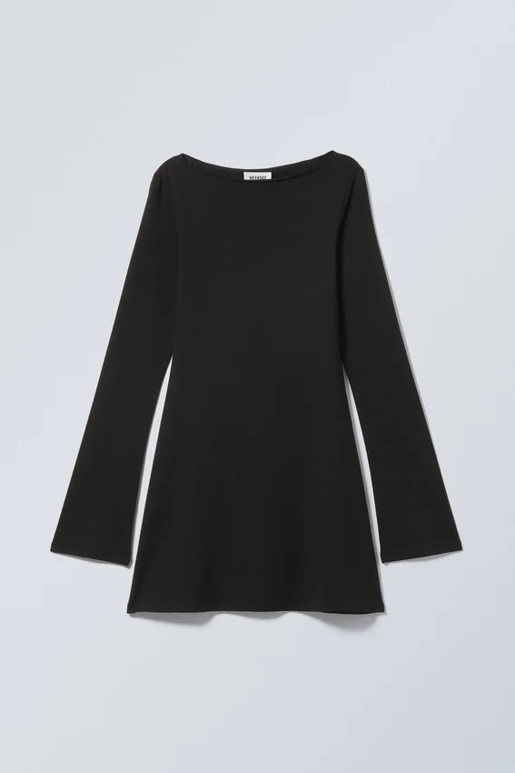 Long Sleeve Mini Dress – Black Long Sleeve Mini Dress – Black