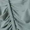 Long-Sleeve Slim Fit Gathered Dress – Dusty Blue Long-Sleeve Slim Fit Gathered Dress – Dusty Blue