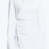 Long-Sleeved Asymmetric Mini Shirt Dress – Blue Stripe Long-Sleeved Asymmetric Mini Shirt Dress – Blue Stripe