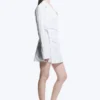 Long-Sleeved Asymmetric Mini Shirt Dress – Blue Stripe Long-Sleeved Asymmetric Mini Shirt Dress – Blue Stripe
