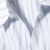 Long-Sleeved Asymmetric Mini Shirt Dress – Blue Stripe Long-Sleeved Asymmetric Mini Shirt Dress – Blue Stripe