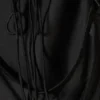 Long-Sleeved Asymmetric Satin Mini Dress – Black Long-Sleeved Asymmetric Satin Mini Dress – Black