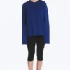 Long-Sleeved Boxy Cotton T-Shirt – Bright Blue Long-Sleeved Boxy Cotton T-Shirt – Bright Blue