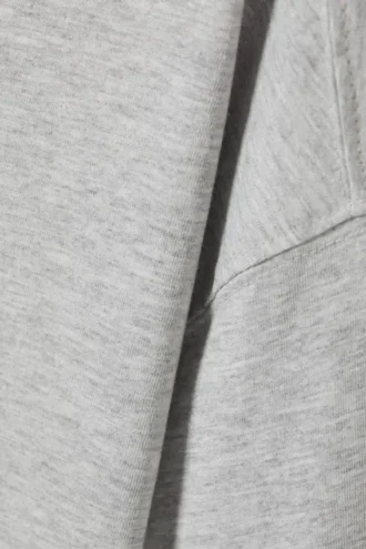Long-Sleeved Boxy Cotton T-Shirt – Grey Melange