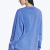 Long-Sleeved Boxy Cotton T-Shirt – Washed Blue Long-Sleeved Boxy Cotton T-Shirt – Washed Blue