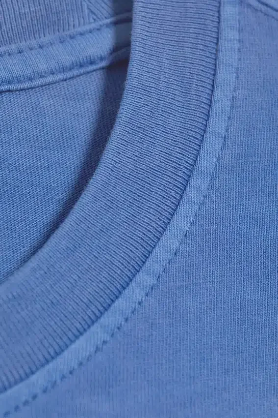 Long-Sleeved Boxy Cotton T-Shirt – Washed Blue Long-Sleeved Boxy Cotton T-Shirt – Washed Blue