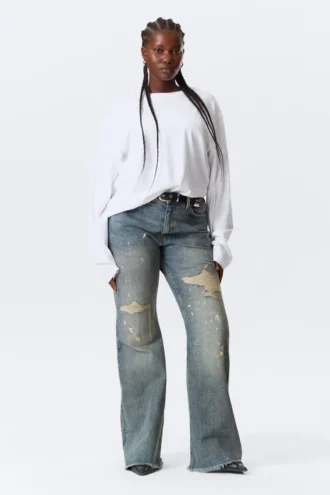 Long-Sleeved Boxy Cotton T-Shirt – White