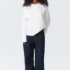 Long-Sleeved Boxy Cotton T-Shirt – White Long-Sleeved Boxy Cotton T-Shirt – White