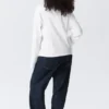 Long-Sleeved Boxy Cotton T-Shirt – White Long-Sleeved Boxy Cotton T-Shirt – White