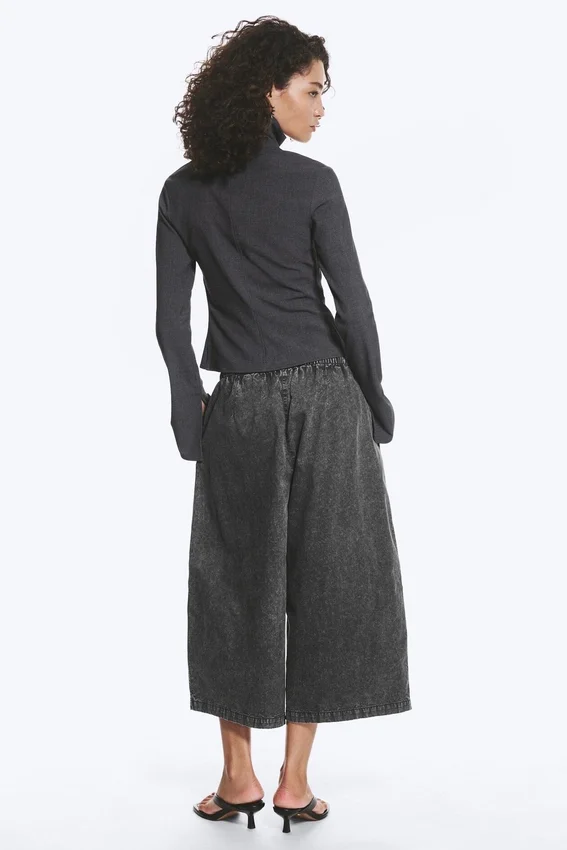 Long-Sleeved Buttoned Shirt – Dark Grey Melange Long-Sleeved Buttoned Shirt – Dark Grey Melange