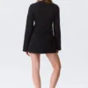 Long-Sleeved Cotton Mini Dress – Black Long-Sleeved Cotton Mini Dress – Black