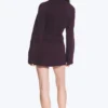 Long-Sleeved Cotton Mini Dress – Dark Plum Long-Sleeved Cotton Mini Dress – Dark Plum