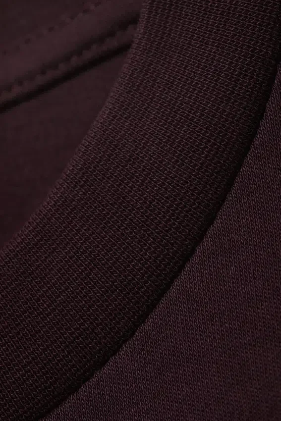 Long-Sleeved Cotton Mini Dress – Dark Plum Long-Sleeved Cotton Mini Dress – Dark Plum