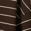 Long-Sleeved Cotton Polo Top – Striped Dark Brown