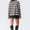 Long-Sleeved Cotton T-Shirt – Blue/Brown Stripe Long-Sleeved Cotton T-Shirt – Blue/Brown Stripe