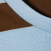 Long-Sleeved Cotton T-Shirt – Blue/Brown Stripe Long-Sleeved Cotton T-Shirt – Blue/Brown Stripe