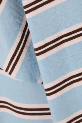Long-Sleeved Cotton T-Shirt – Blue/Multi Stripe