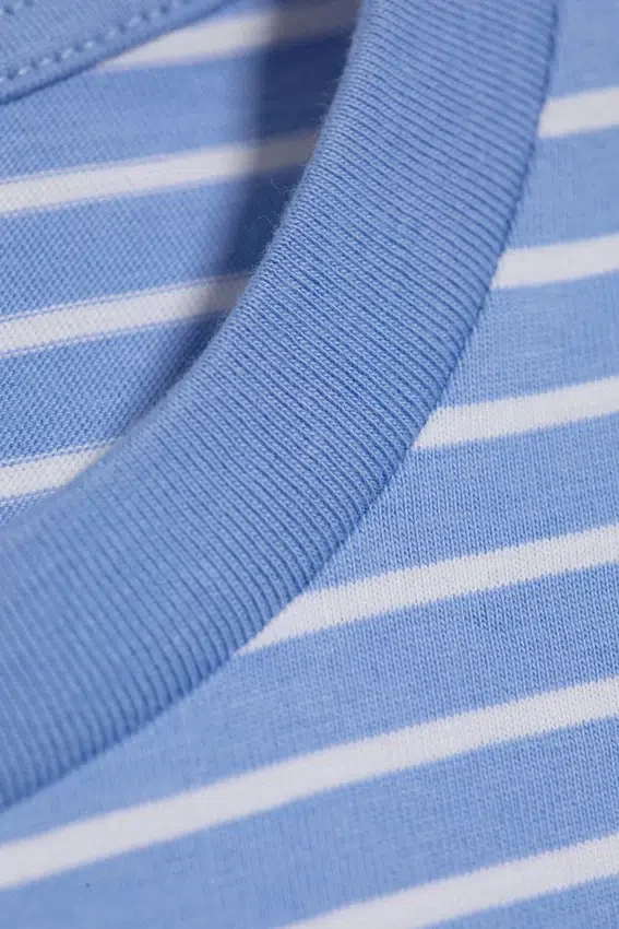 Long-Sleeved Cotton T-Shirt – Blue/White Stripes Long-Sleeved Cotton T-Shirt – Blue/White Stripes