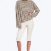 Long-Sleeved Cotton T-Shirt – Brown & White Stripes Long-Sleeved Cotton T-Shirt – Brown & White Stripes