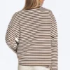 Long-Sleeved Cotton T-Shirt – Brown & White Stripes Long-Sleeved Cotton T-Shirt – Brown & White Stripes