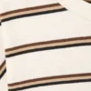 Long-Sleeved Cotton T-Shirt – Dusty White – Brown Stripes Long-Sleeved Cotton T-Shirt – Dusty White – Brown Stripes