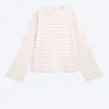 Long-Sleeved Cotton T-Shirt – Light Beige – Orange Stripe Long-Sleeved Cotton T-Shirt – Light Beige – Orange Stripe