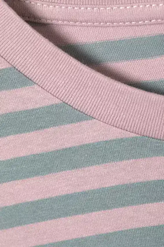 Long-Sleeved Cotton T-Shirt – Pink Stripes Long-Sleeved Cotton T-Shirt – Pink Stripes