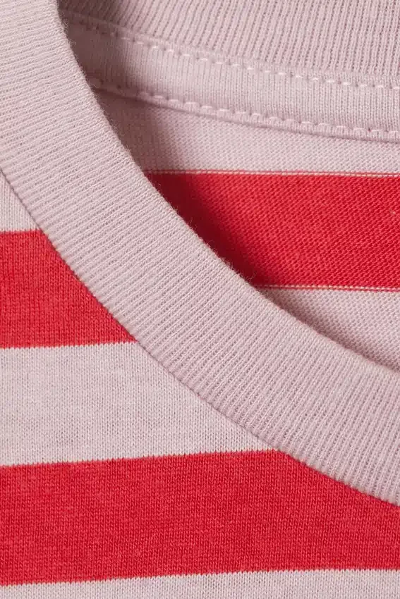 Long-Sleeved Cotton T-Shirt – Red & Pink Stripes Long-Sleeved Cotton T-Shirt – Red & Pink Stripes