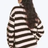 Long-Sleeved Cotton T-Shirt – Striped Dark Brown/Dusty Pink Long-Sleeved Cotton T-Shirt – Striped Dark Brown/Dusty Pink