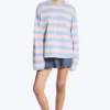 Long-Sleeved Cotton T-Shirt – Striped Pink/Blue Long-Sleeved Cotton T-Shirt – Striped Pink/Blue