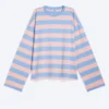 Long-Sleeved Cotton T-Shirt – Striped Pink/Blue Long-Sleeved Cotton T-Shirt – Striped Pink/Blue