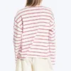 Long-Sleeved Cotton T-Shirt – White – Pink/Red Stripes Long-Sleeved Cotton T-Shirt – White – Pink/Red Stripes