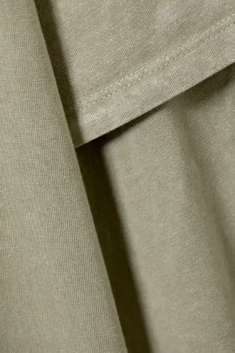 Long-Sleeved Double-Layered Oversized T-Shirt – Light Khaki – Cosmic Echo