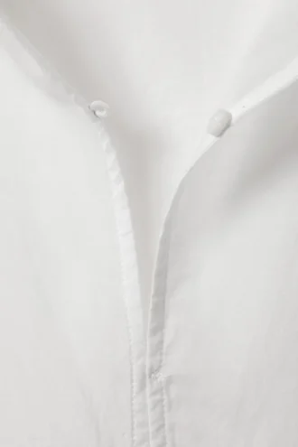 Long-Sleeved Drawstring Detail Blouse – White